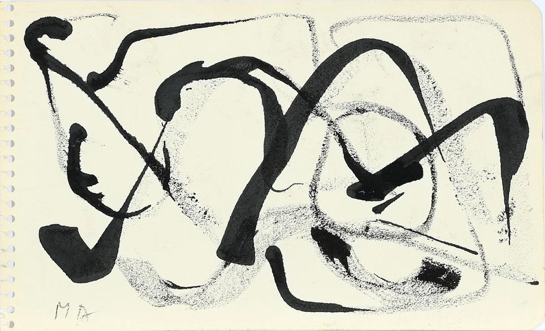 Eight compositions. Three signed. Mixed media on paper. Sheet sizes from 18 × 11 cm to 20 × 13 cm. Unframed. (8) — Modern Paintings/Modern art — Bruun Rasmussen