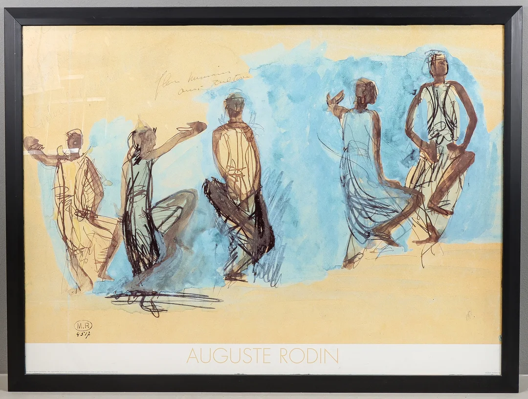 AUGUSTE RODIN. Reproduktion av ”Cinq études de danseuses cambodgiennes” (1906). — Engravings & Prints — Karlstad Hammarö Auktionsverk