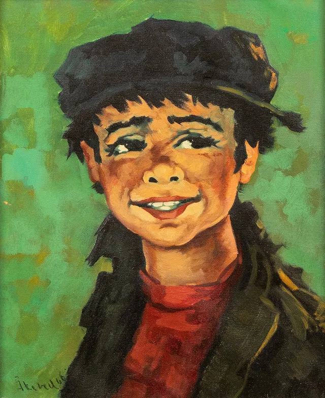 PER ÅKERED (1924-2008). Ansikte, olja på duk, signerad.
