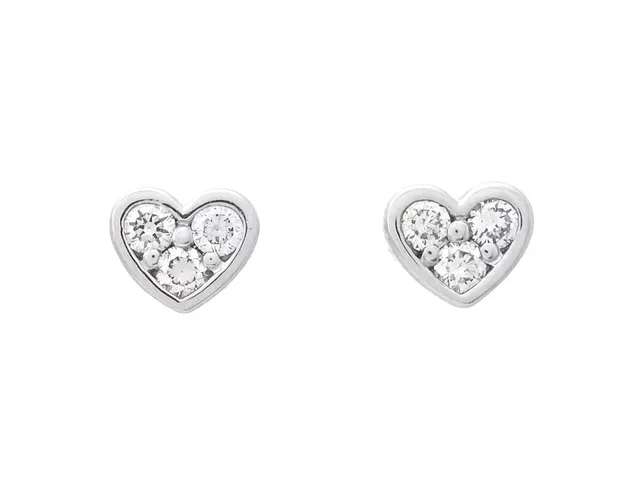 ÖRHÄNGEN, 18K vitguld, 6 briljantslipade diamanter ca 0,11 ctv, ca TW-TCr/VS, hjärtan, stift, mått 4,5 x 4,0 mm, vikt 1,8 g.