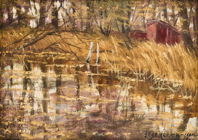 ELSE HERMANSSON (1900-1997). "Djurgården, vid Djurgårdsbrunnskanalen".