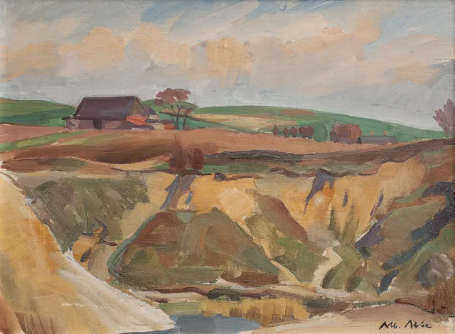 ALBERT ABBE (1889-1966). OLJA PÅ DUK, LANDSKAPSMOTIV, SIGNERAD.