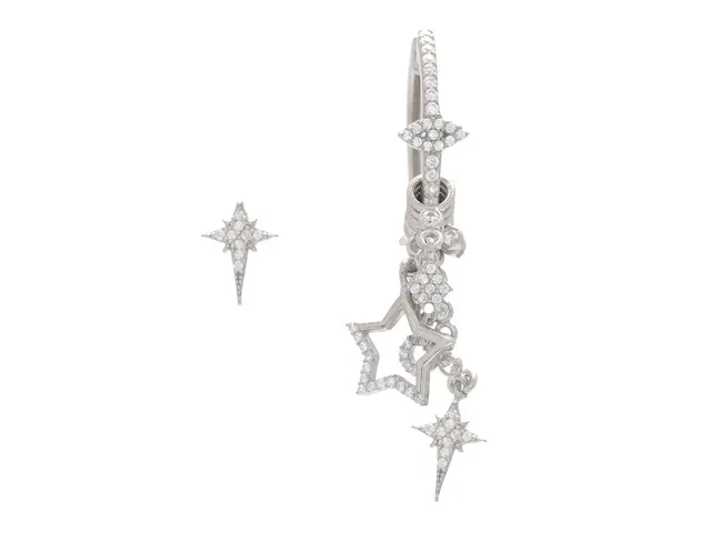 ÖRHÄNGEN, sterlingsilver, cubic zirconia, höjd 10/46 mm, vikt 4,2 g.