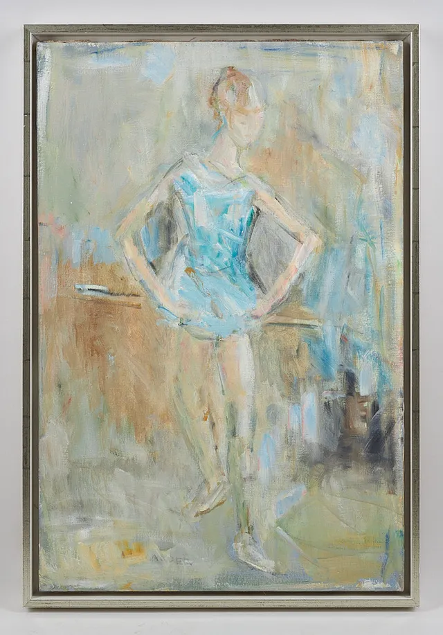 ANITRA LUCANDER. Ballerina, signerad, olja på duk.