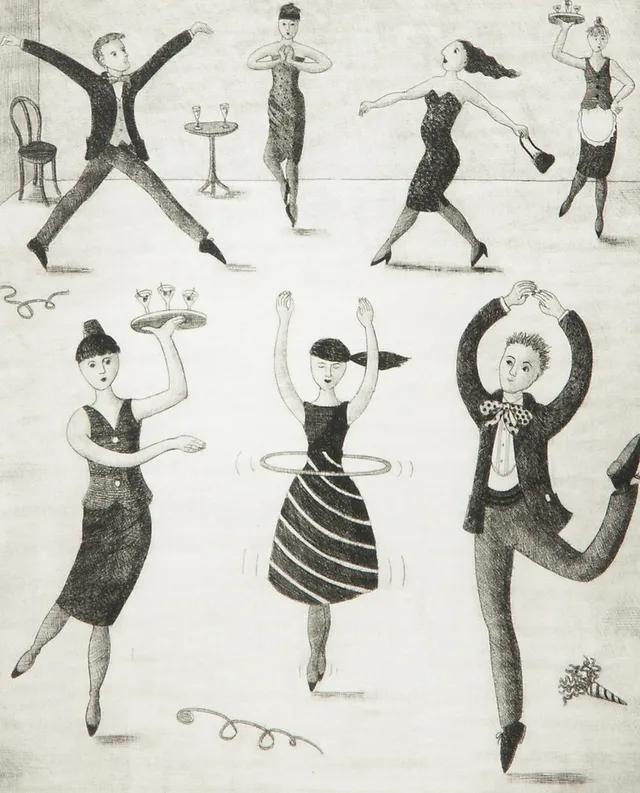 EVA REX. "Dansare", etsning, signerad.