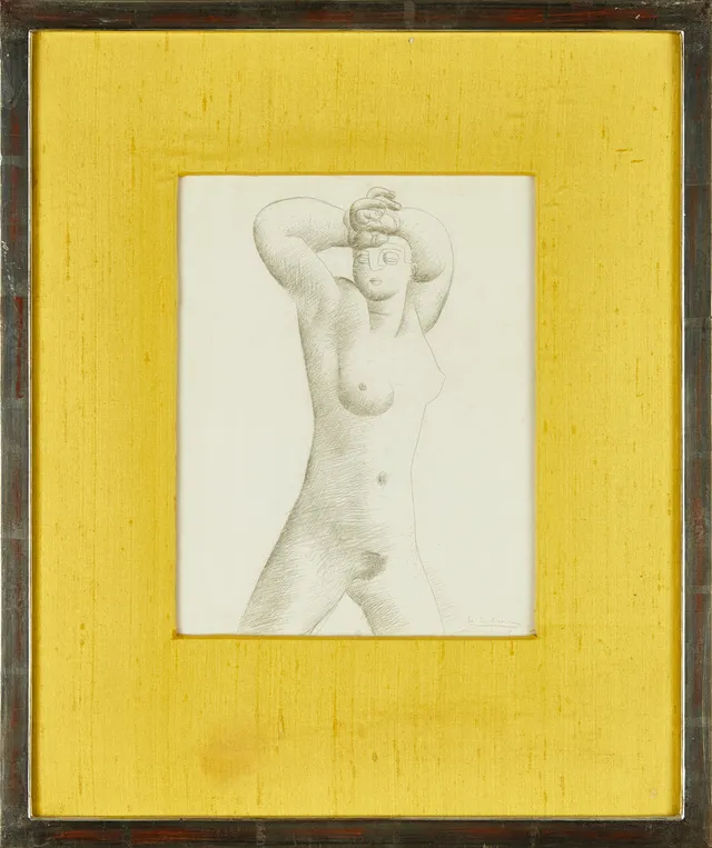 LE CORBUSIER (Frankrike, 1887-1965), Femme, signerad och daterad Le Corbusier 1928, silverpoint på papper.