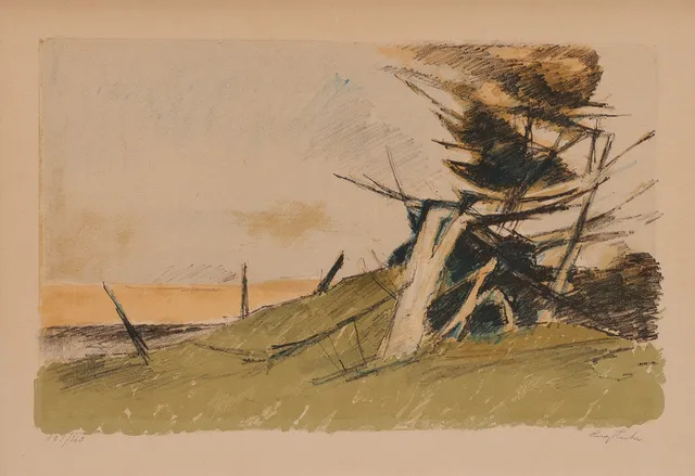 HUGO ZUHR. Färglitografi, numrerad 107/360.
