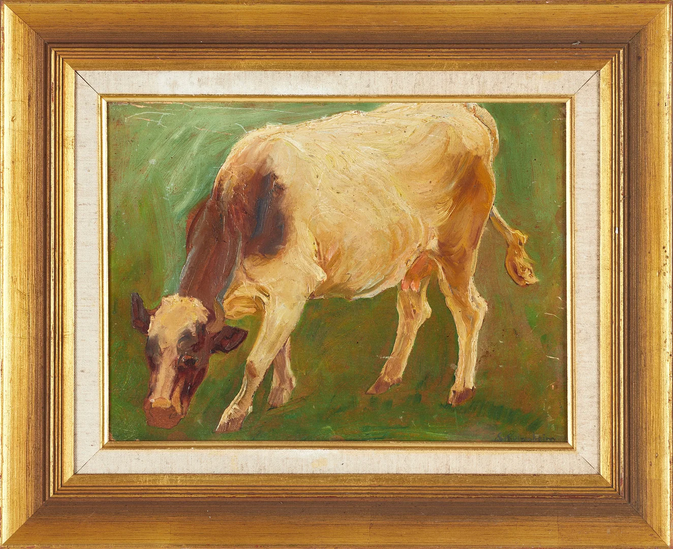 IDA VON SCHULZENHEIM (1859-1940). Betande ko, signerad, olja på pannå. — Paintings — Crafoord Auktioner Stockholm