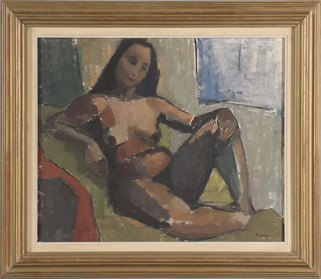 STIG DELANG (1912-1995) Nakenstudie, olja på duk.