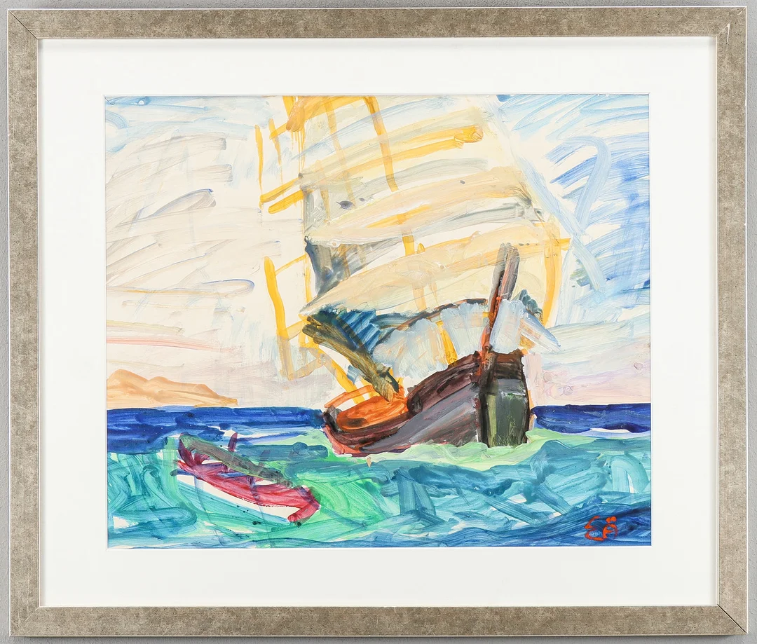 ERLING ÄRLINGSSON. Gouache, signerad EÄ. — Paintings — Karlstad Hammarö Auktionsverk