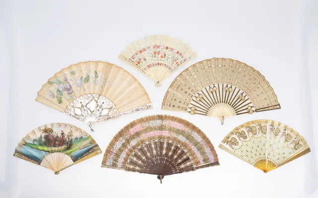 Six fans, 19th Century.