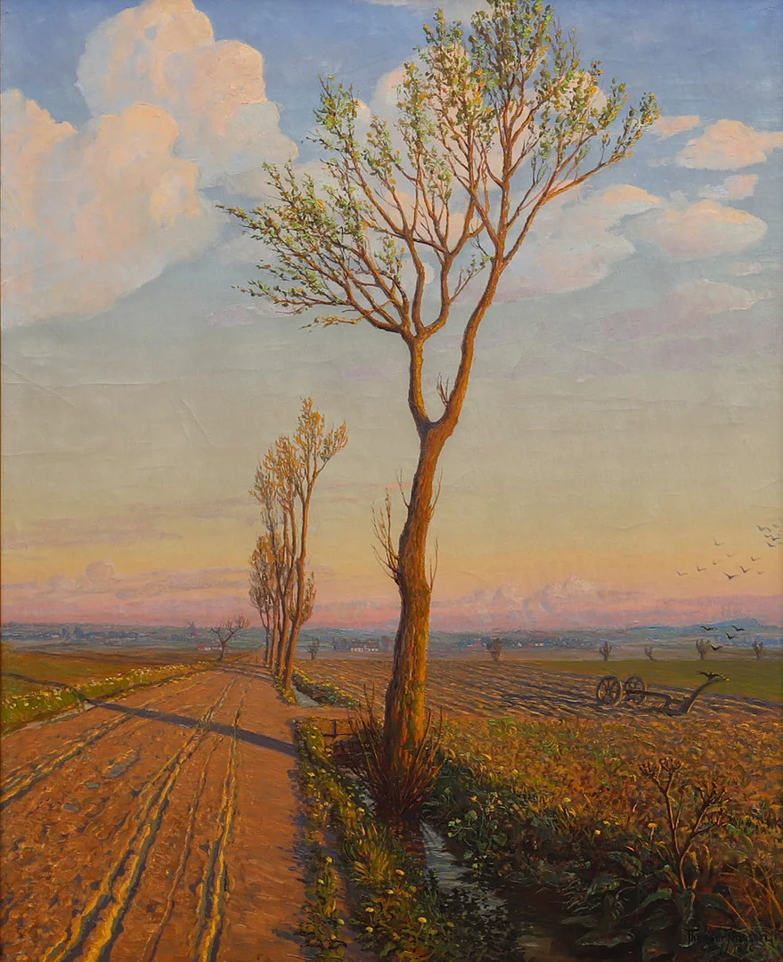 THEODOR JÖNSSON. "FÄDRÄFTAVÄGEN, BJELLERUP". — Paintings — Crafoord Auktioner Lund