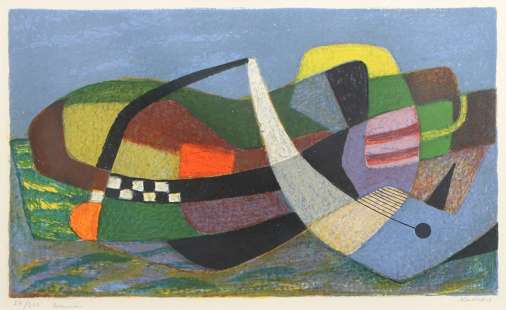 NILS WEDEL. Litografi, 27/260. "Bohuslän". Signerad. — Engravings & Prints — Skånes Auktionsverk