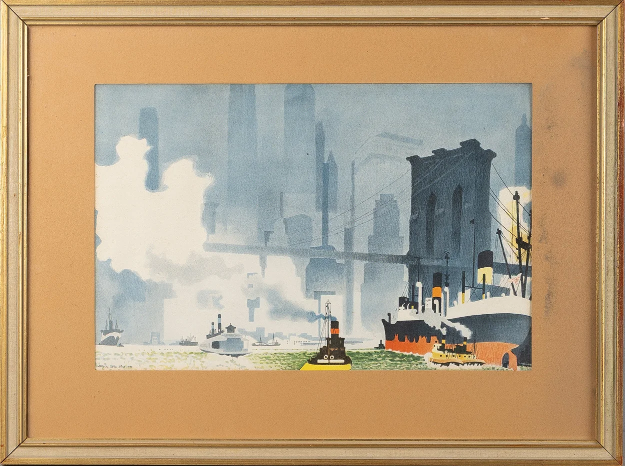 ADOLF HALLMAN (1893-1968). Offsettryck, signerad i trycket. — Engravings & Prints — Stockholms Auktionsverk Helsingborg