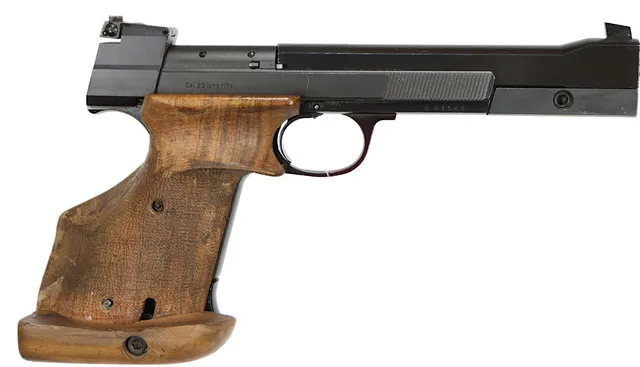 PISTOL, fabrikat Hämmerli, modell 215, kaliber .22LR, tillv.nr G61580, se-nr begagnad.