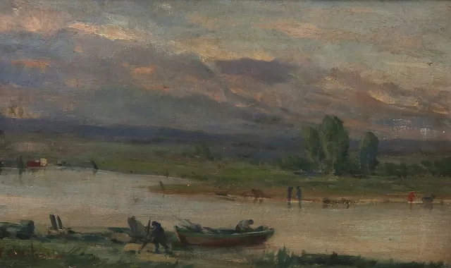 ELISEO MEIFRÉN. Lively river landscape.