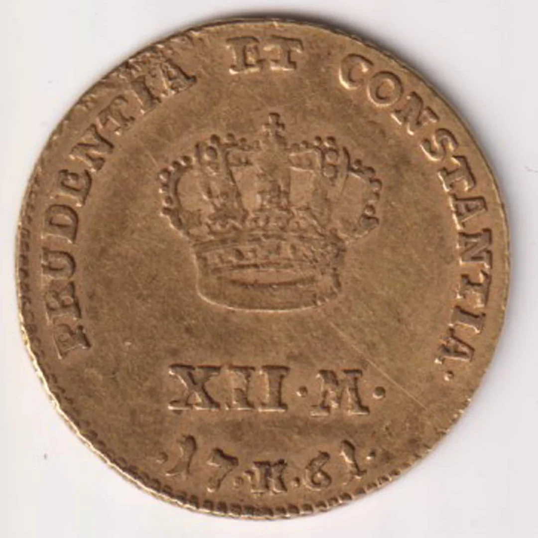 Danmark. 1 Kurant gulddukat XII M, Frederik V 1761. — Hobby and collectibles/Coins, notes and bars — Lauritz