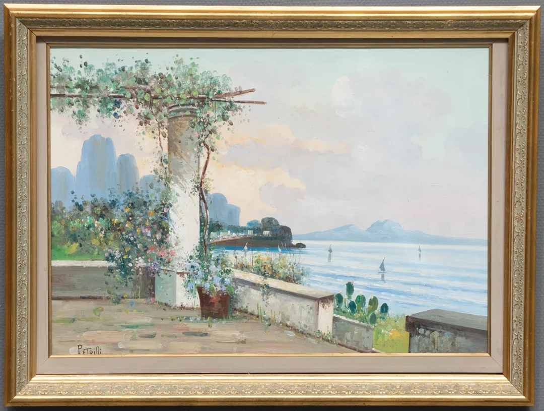 Ubekendt kunstner. Olie på lærred , sydeuropæisk motiv — Paintings and sculptures/Older pictorial arts — Lauritz