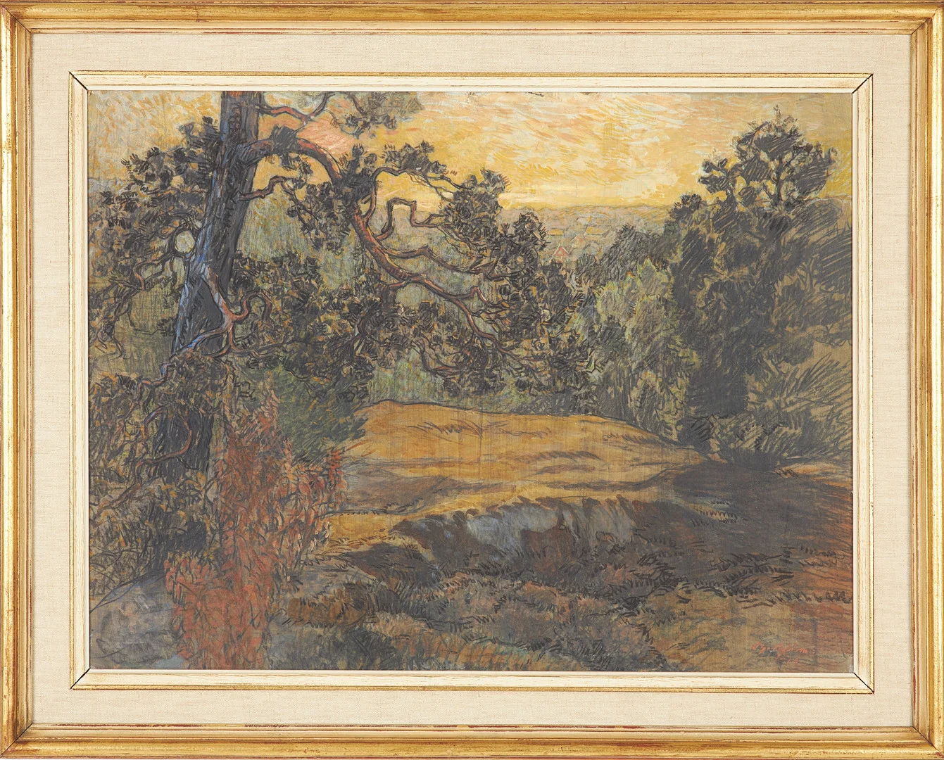 OLGA NYBLOM (SVERIGE, 1872-1955). blandteknik på pannå, signerad och dat 1915. — Paintings — Stockholms Auktionsverk Sickla