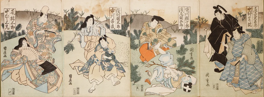 UTAGAWA KUNISADA (1786-1865). ATRIBUIDO. Escenas de kabuki. — Other — Barcelona Auctions