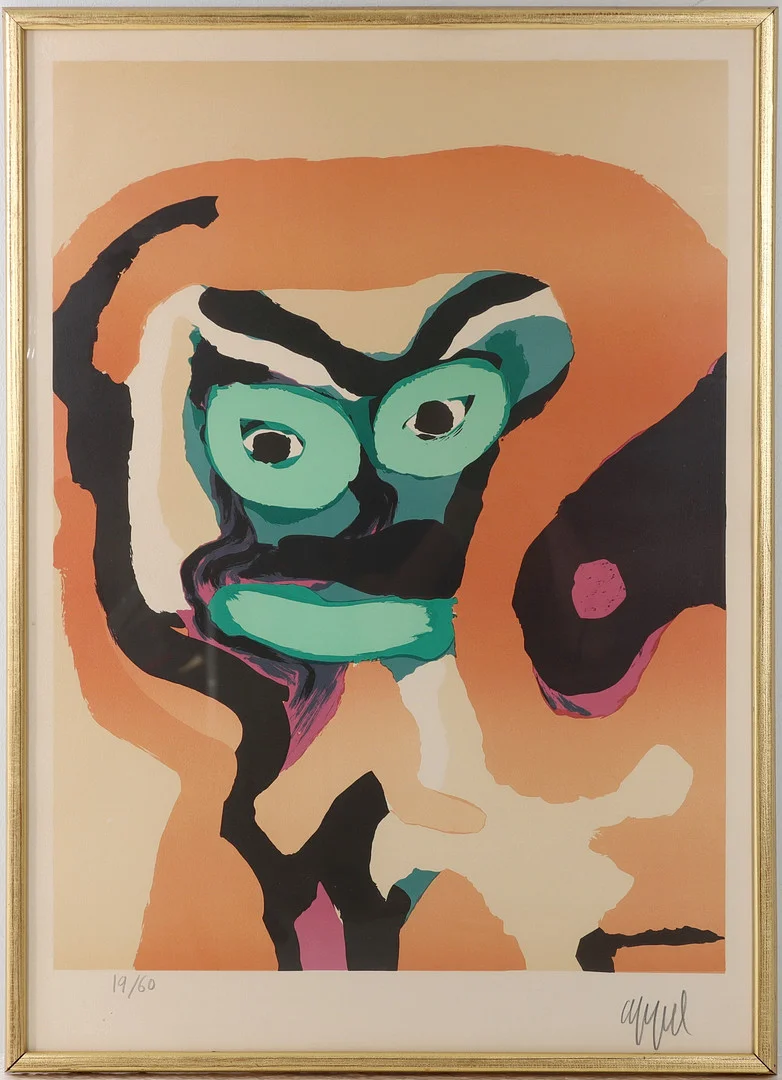 KAREL APPEL. 1921-2006. Färglitografi, signerad. — Engravings & Prints — Auktionsverket Engelholm
