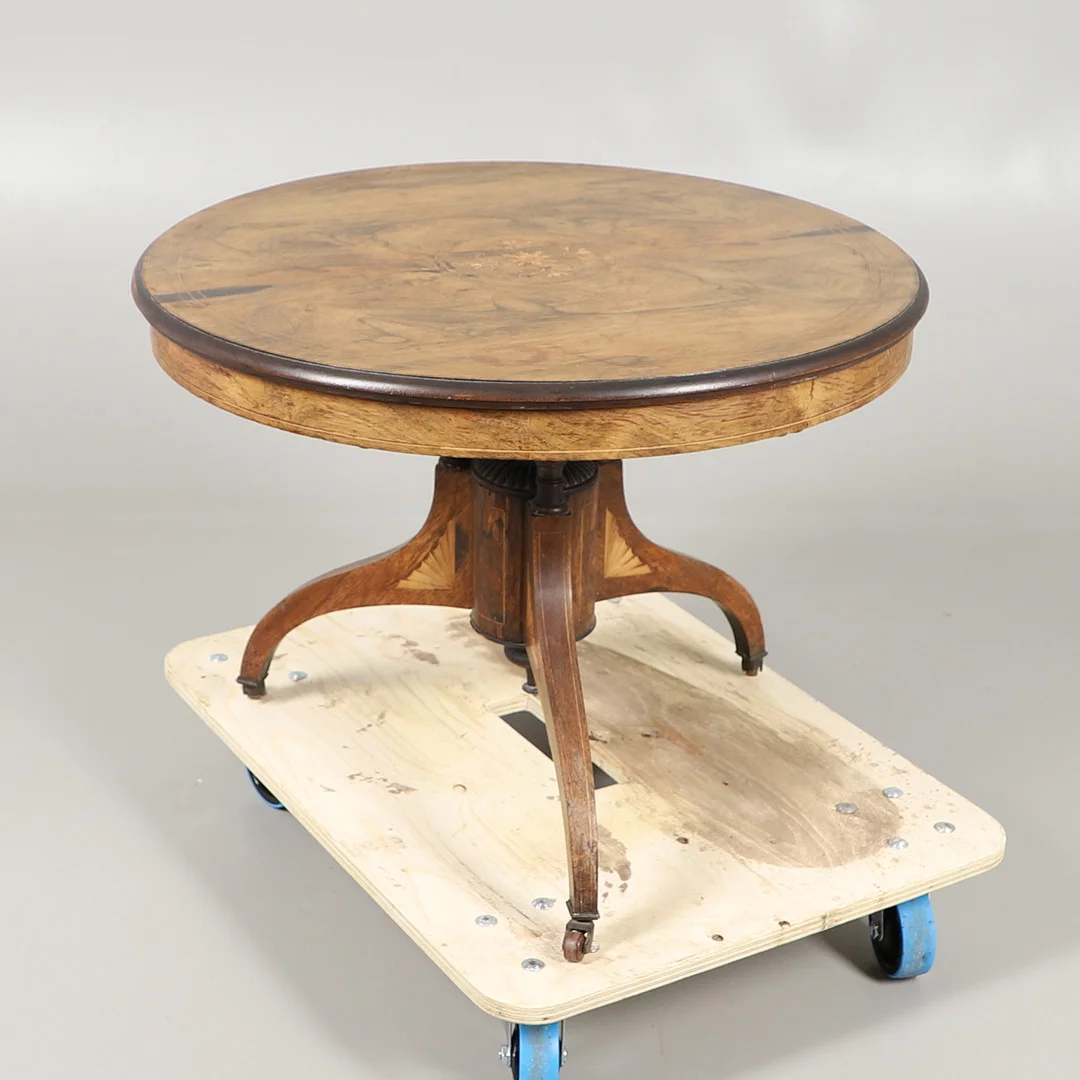 A VICTORIAN INLAID ROSEWOOD OCCASIONAL TABLE. — Tables — Lawrences Auctioneers
