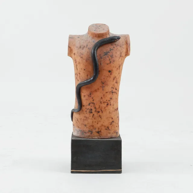 HERMAN FOGELIN. "Torso" skulptur, stengods, signerad.