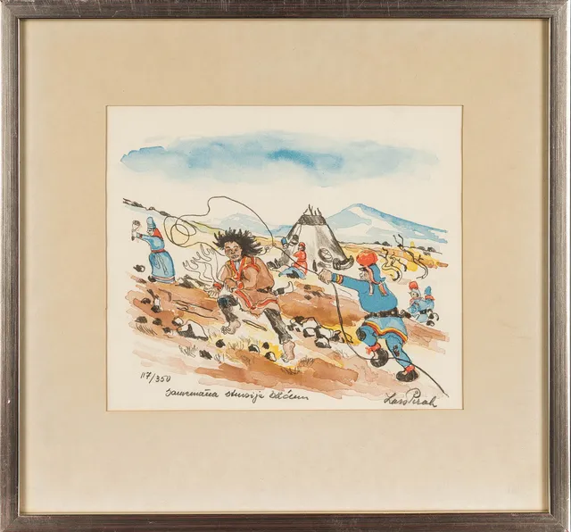 LARS PIRAK. Färglitografi, Numrerad: 117/350, Signerad.