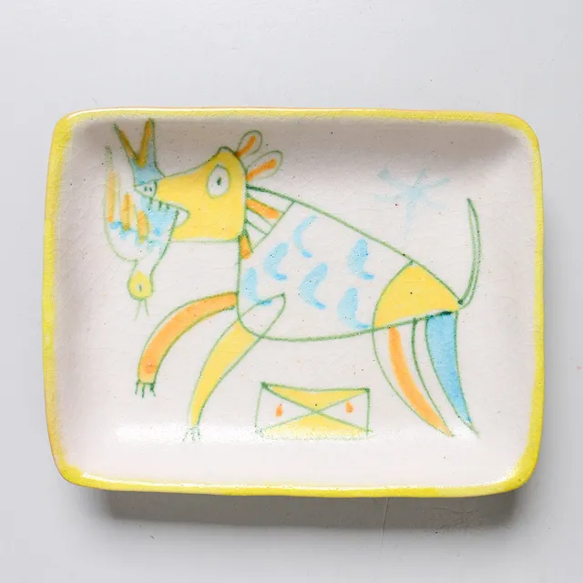 GUIDO GAMBONE. Fat, keramik, Italien, signerad, 1950/60-tal.