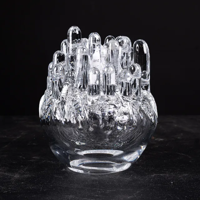 GÖRAN WÄRFF. Ljuslykta, "Polar", glas, Kosta, signerad.