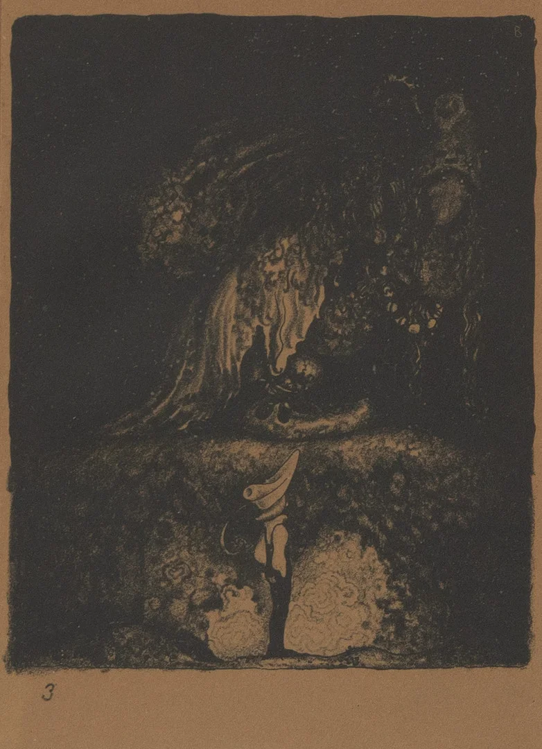 JOHN BAUER (SVERIGE, 1882-1918). ”God kväll farbror”, originallitografi, No. 3 ur sviten "Troll", 1915, Ernst Bauers förlag, Göteborg. — Engravings & Prints — Garpenhus Auktioner