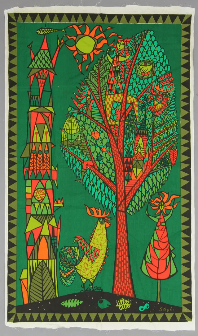 STIG LINDBERG. Textil "Livets Träd". NKs textilkammare.