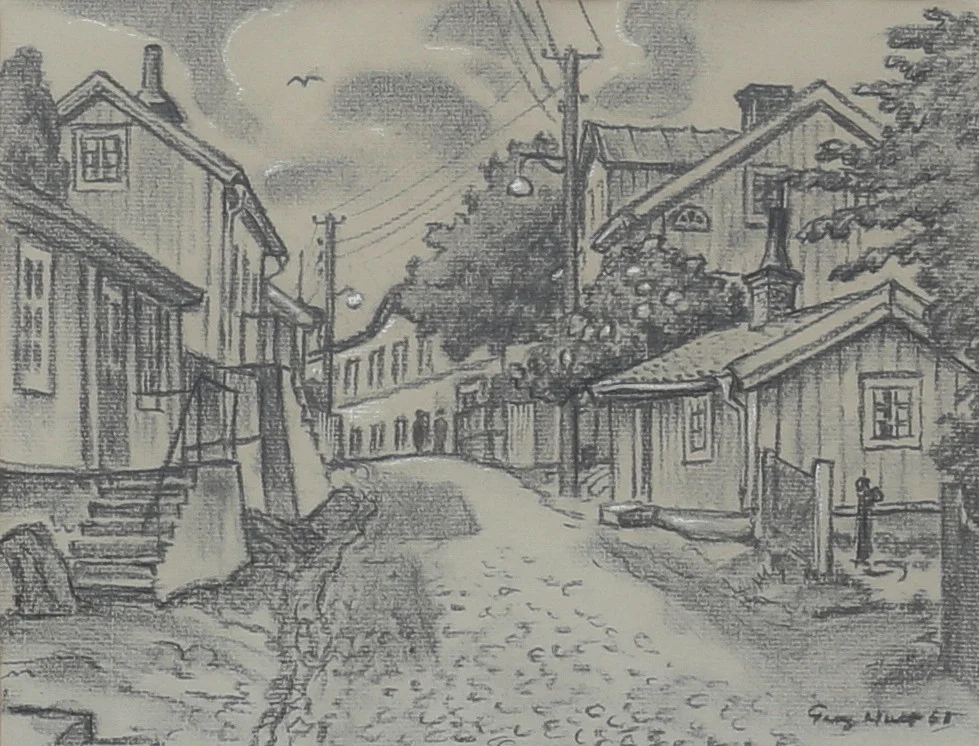 GEORG HULT. Besväret, blandteknik, signerad, daterad. — Paintings — Auktionshuset Thelin & Johansson
