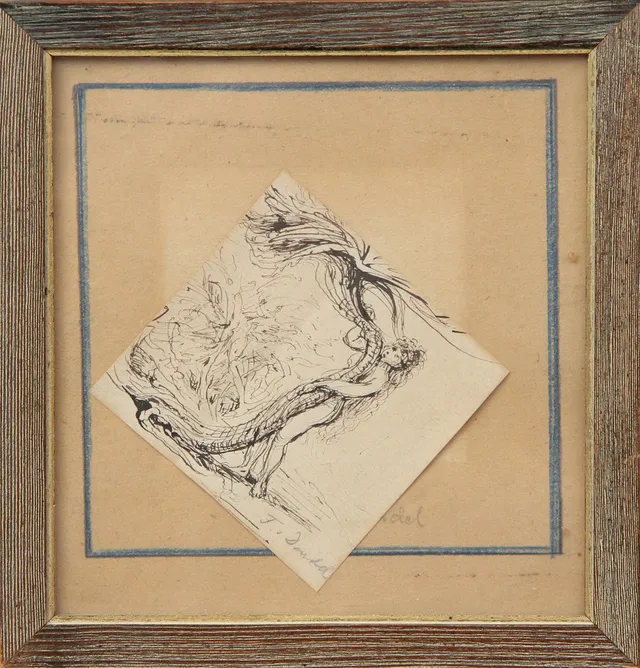 FRITZ VON DARDEL. TECKNING, signerad.