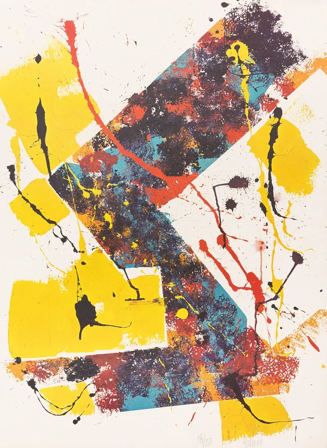 BJÖRN RÖNNQUIST (1948-2005). Komposition, litografi nr 114/150, signerad.