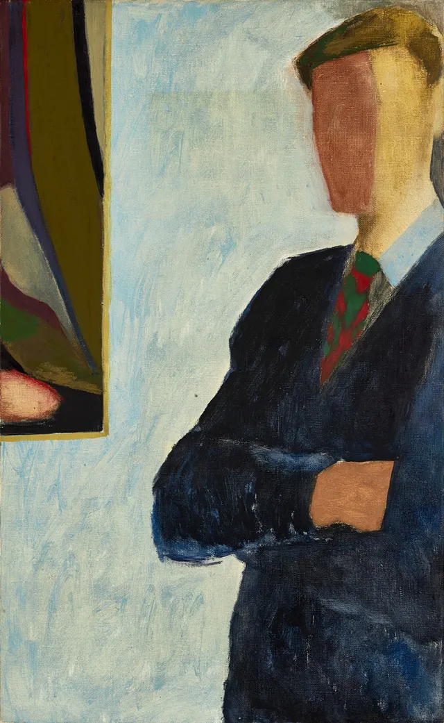 ROLF WERTHEIMER (Sverige, 1930-2025), Självporträtt i slips, signerad och daterad 1957 atergo på spännramen, olja på duk.