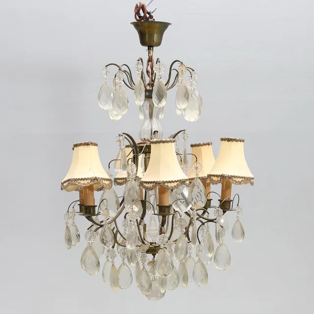 TAKLAMPA, Med prismor, 1900-tal.