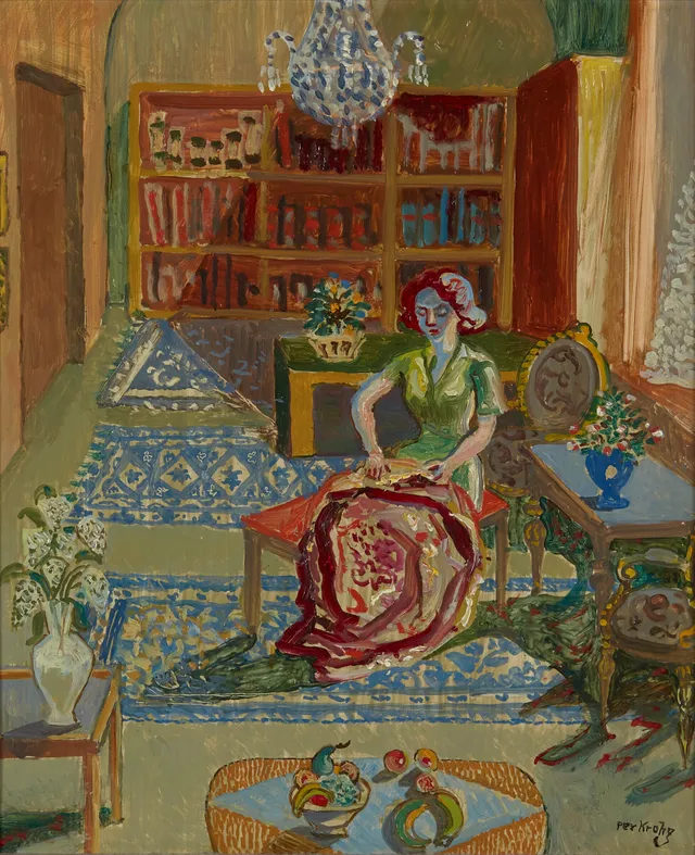 Krohg, Per — Kvinne i interiør
