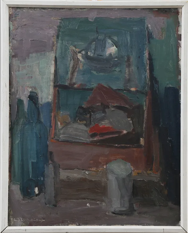 EDVIN LINDHOLM-HOUGE. OLJA på pannå, signerad, 1900-tal.