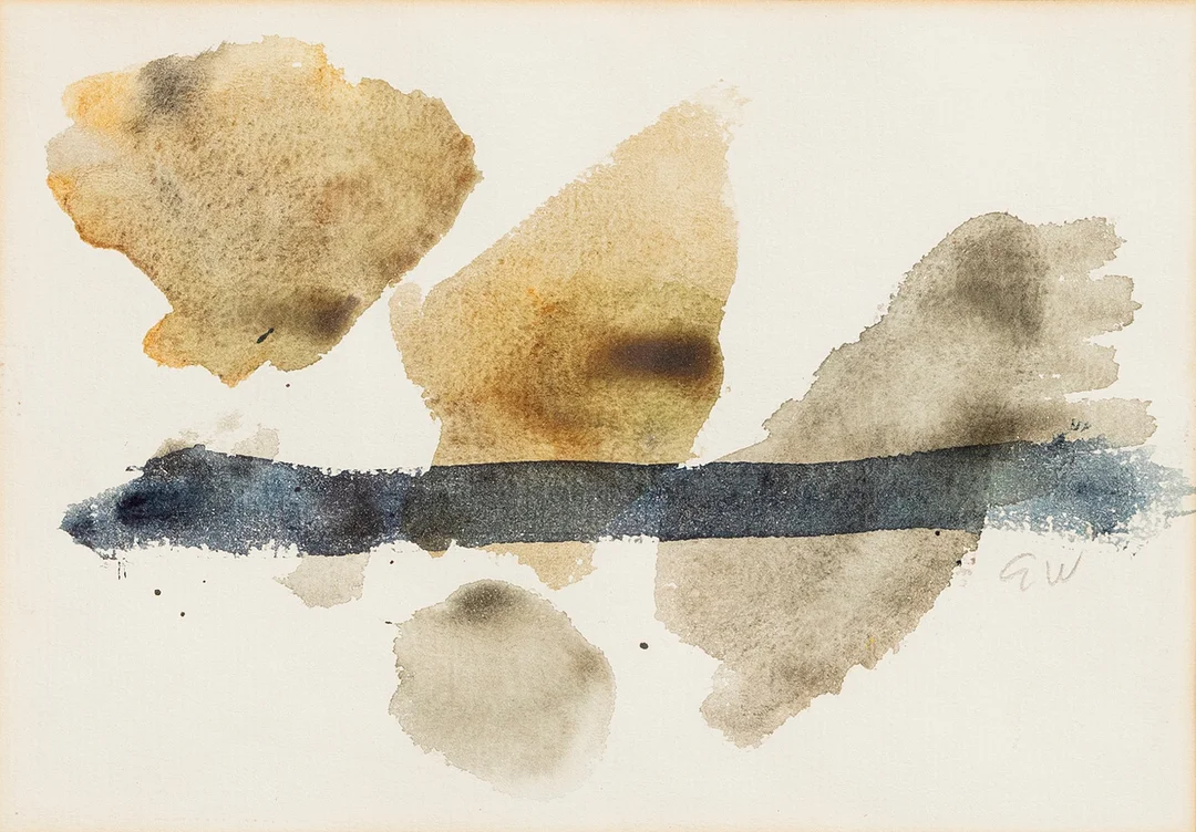 GÖSTA WERNER. "Komposition II", akvarell, monogramsignerad GW. — Paintings — Auktionshuset Kolonn