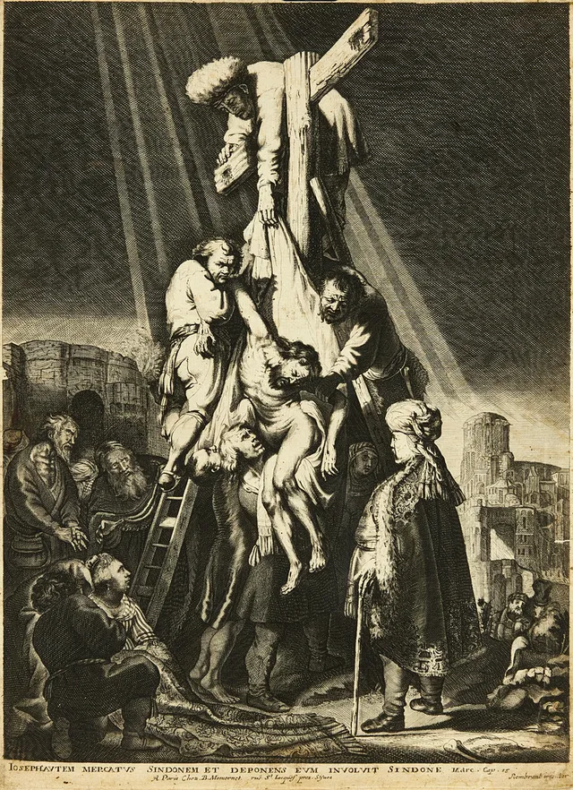 DÜRER/VAN LEYDEN/REMBRANDT. EFTER. Christ in Emmaus/The surgeon/The descent from the cross.
