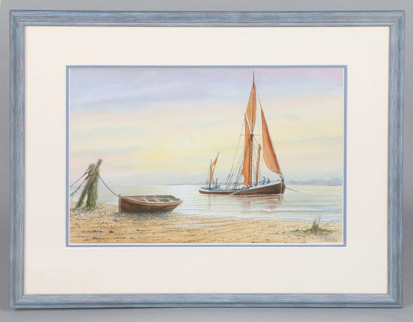 MICK BENSLEY (BRITISH, 1944-2023) BARGE UNDER THE SWEEPS. — Paintings — Bishop & Miller