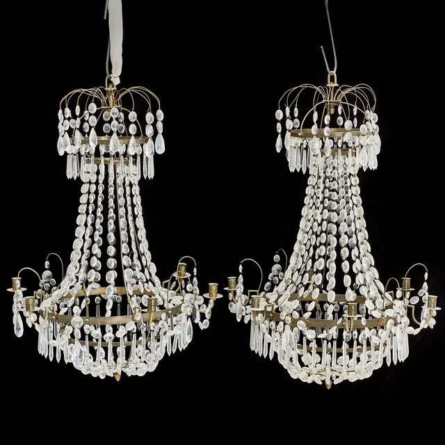 LJUSKRONOR, ett par, gustaviansk stil, 1800-tal.