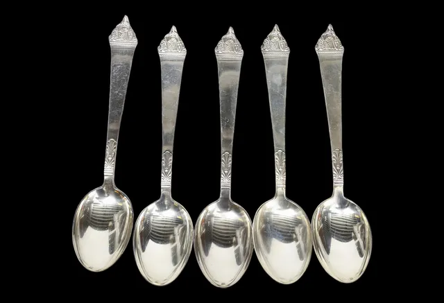 MATSKEDAR, silver, C.G.Hallberg, 5 stycken.