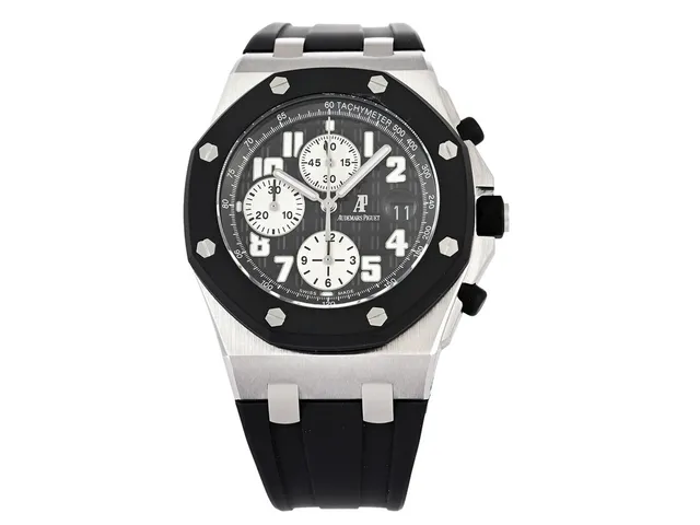AUDEMARS PIGUET, Royal Oak, OffShore, "Tachymeter", Cal 2326/2840, Serie nr. 768747, Ref nr. 25940SK.OO.D002CA.01.A, Boett nr. H76702-15066, kronograf, herrur, 42,5 mm, stål/gummi, automatisk, safirglas, datum, integrerat gummiband, viklås, ca 2011, servicebox.
