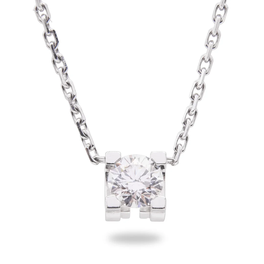 CARTIER. “C de Cartier” halskæde af 18 kt hvidguld brillantslebet diamant på ca. 0.20 ct. — Necklace — Palsgaard Kunstauktioner