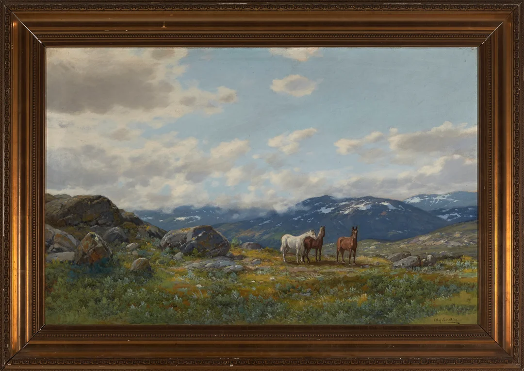 Nordlien, Olaf — Hester i fjellet — Kunst/Maleri — Blomqvist