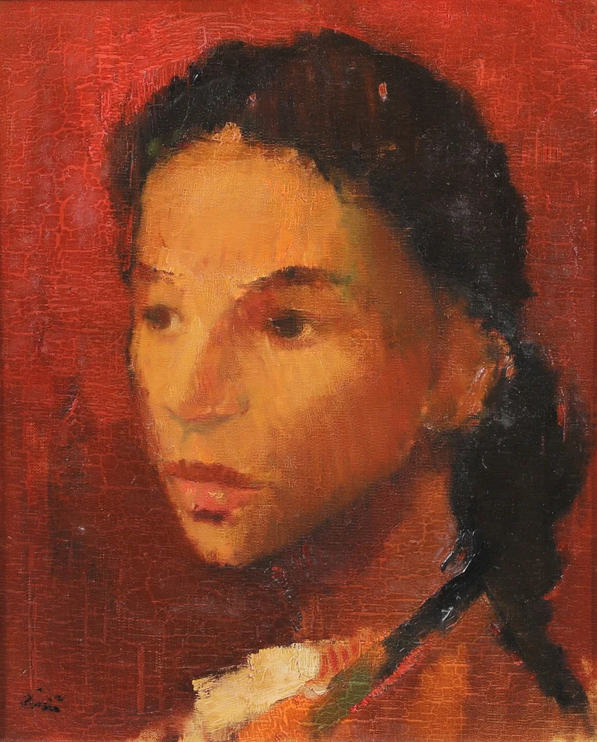 HILDING RÖSIÖ. "Spansk flicka", olja på duk, signerad. — Paintings — Växjö Auktionskammare