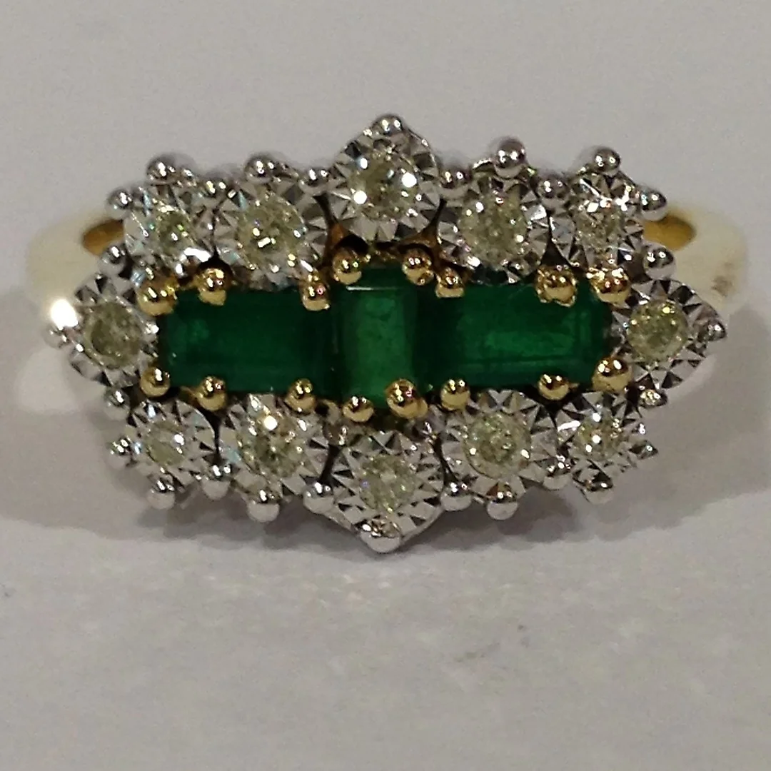 EMERALD AND DIAMOND RING. — Rings — Rumsey’s Auctioneers