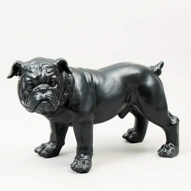 SKULPTUR. I form av bulldog, konstmassa.